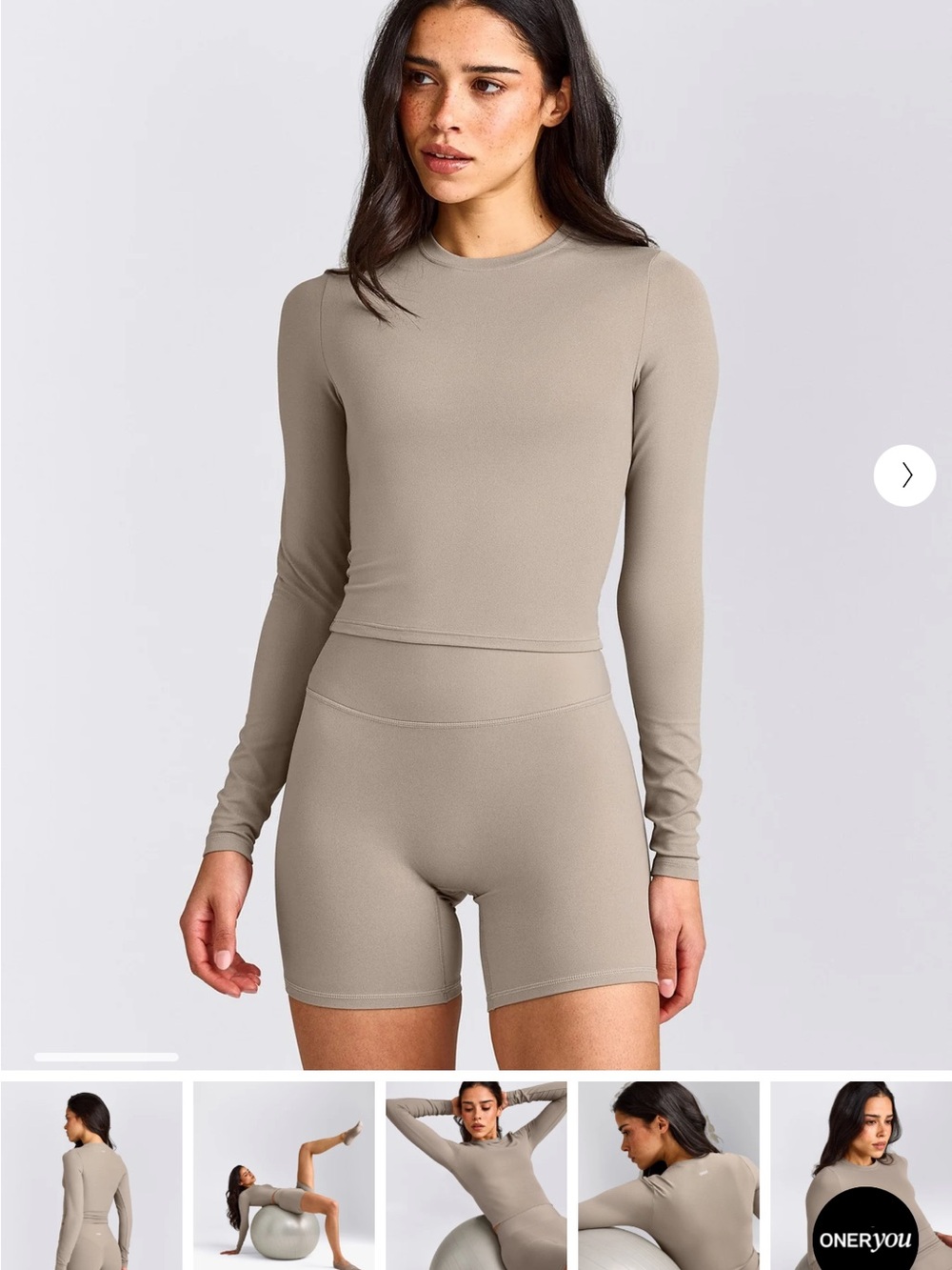 NWT Oner Active Long Sleeve Midi Top in Sand Sz XL